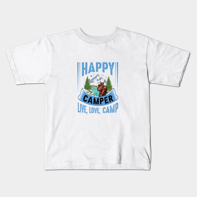 LIVE LOVE CAMP Kids T-Shirt by love shop store